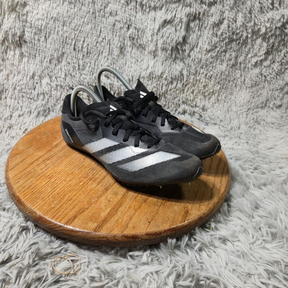 Adidas Adizero Sprintstar Mens Black Metallic Track Sprint Running Shoe Size 8